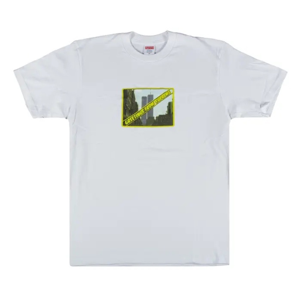 Supreme White Tee with Yellow Graphic